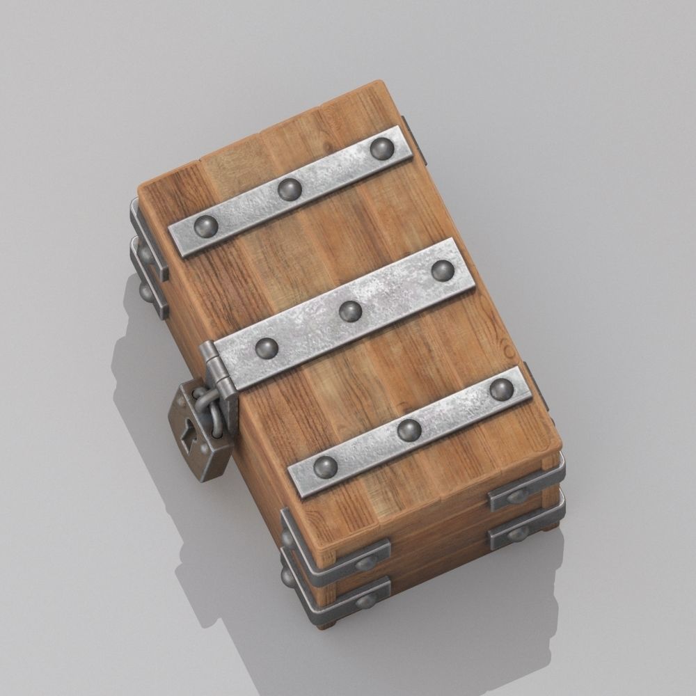 Wood box 3D model_7