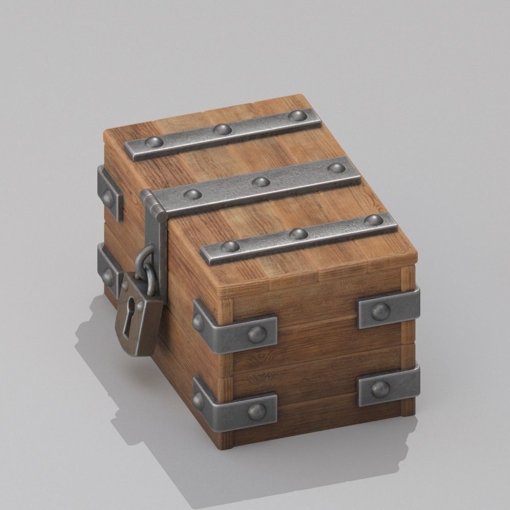 Wood box 3D model_4