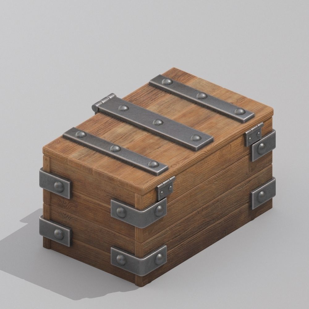 Wood box 3D model_3