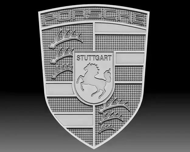 Porsche logo for CNC router or 3D printer 3D print model