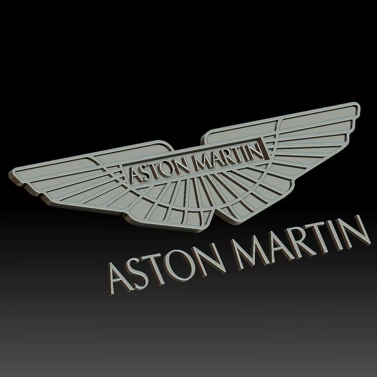 Aston Martin car logo 3D print model_0