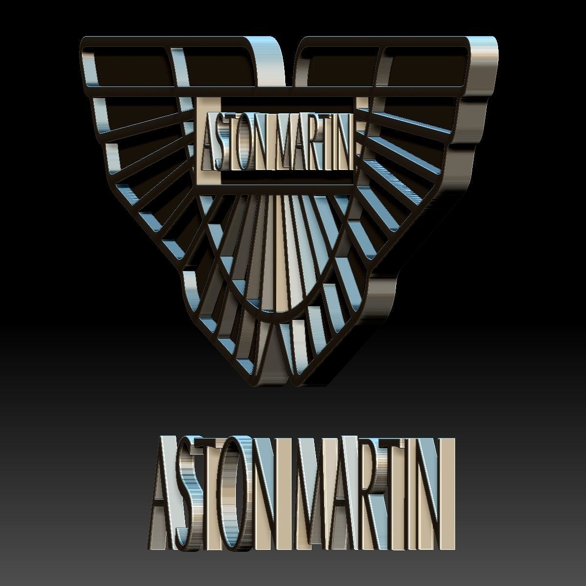 Aston Martin car logo 3D print model_5