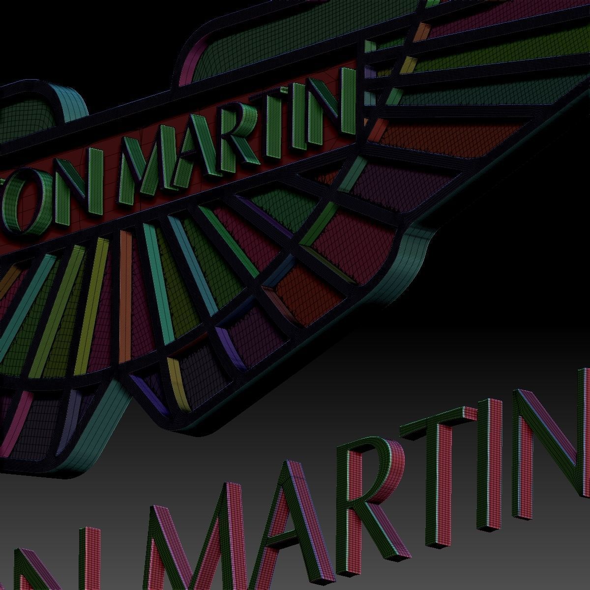 Aston Martin car logo 3D print model_6