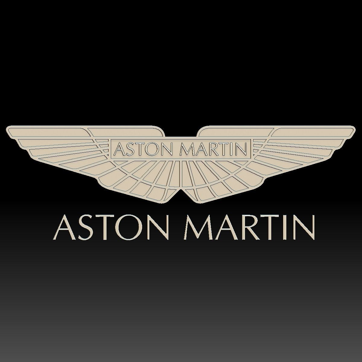 Aston Martin car logo 3D print model_3