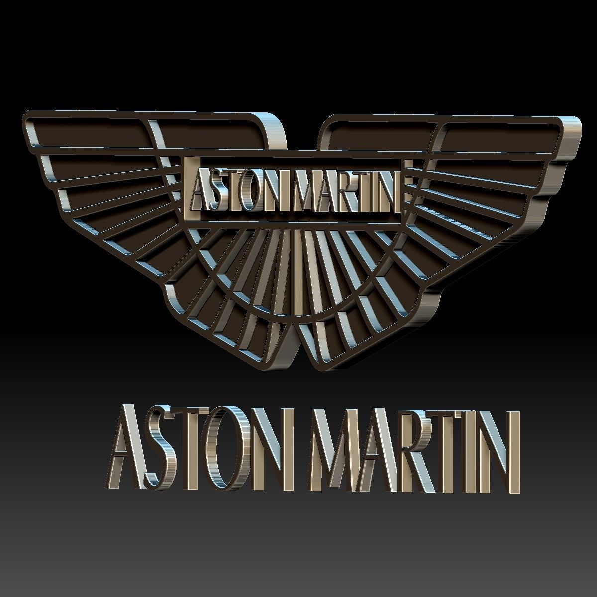 Aston Martin car logo 3D print model_4