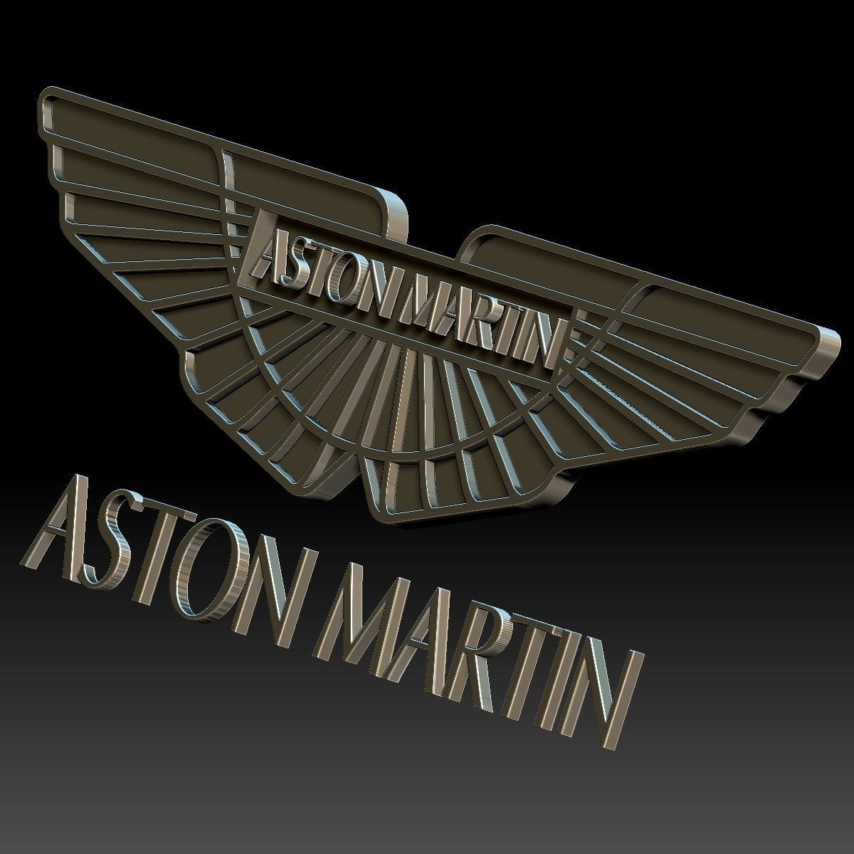 Aston Martin car logo 3D print model_2