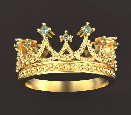 Crown ring Silver Gold  Print 3D print model_3