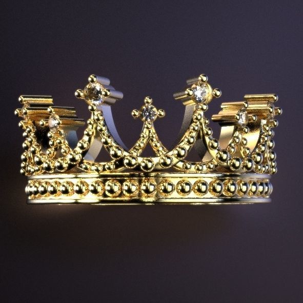 Crown ring Silver Gold  Print 3D print model_2