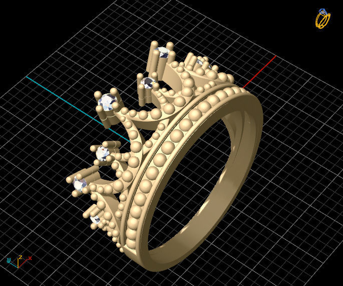 Crown ring Silver Gold  Print 3D print model_9