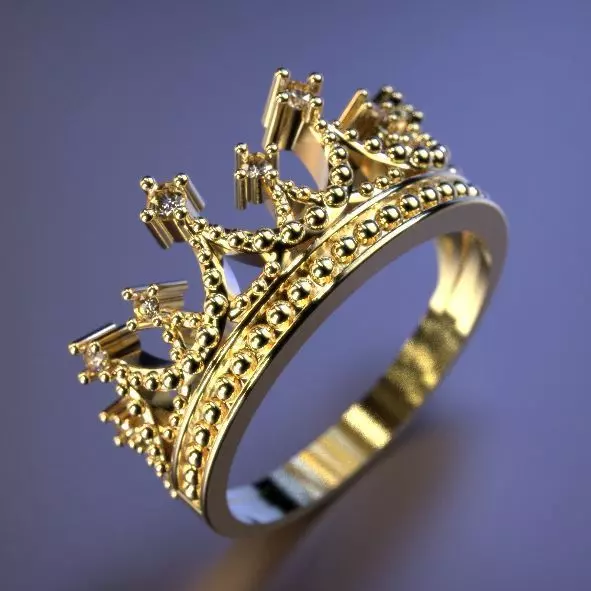 Crown ring Silver Gold  Print 3D print model_0