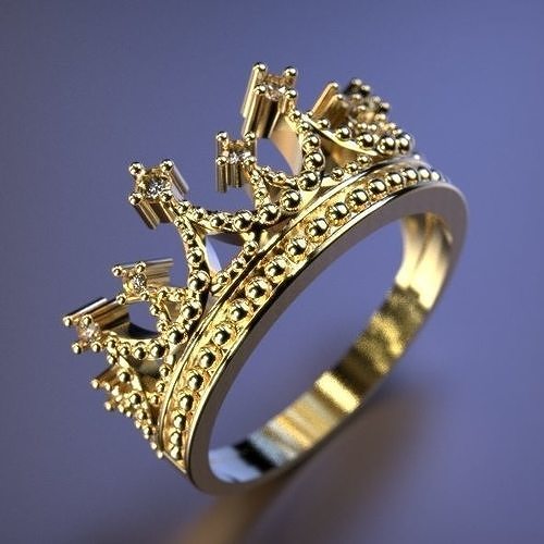 Crown ring Silver Gold  Print 3D print model