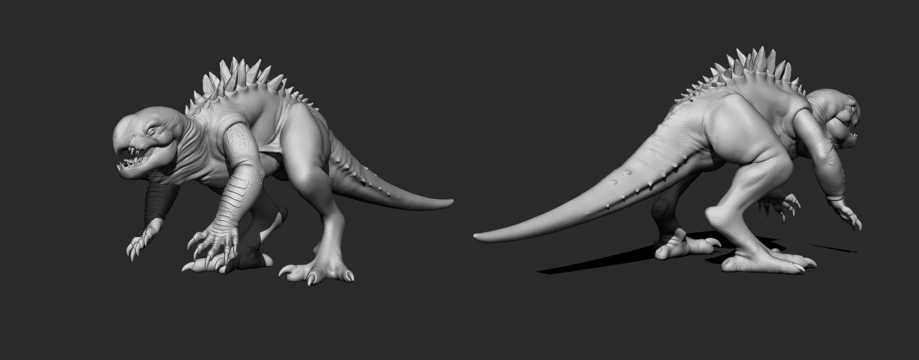 Creature with claws 3D model_2