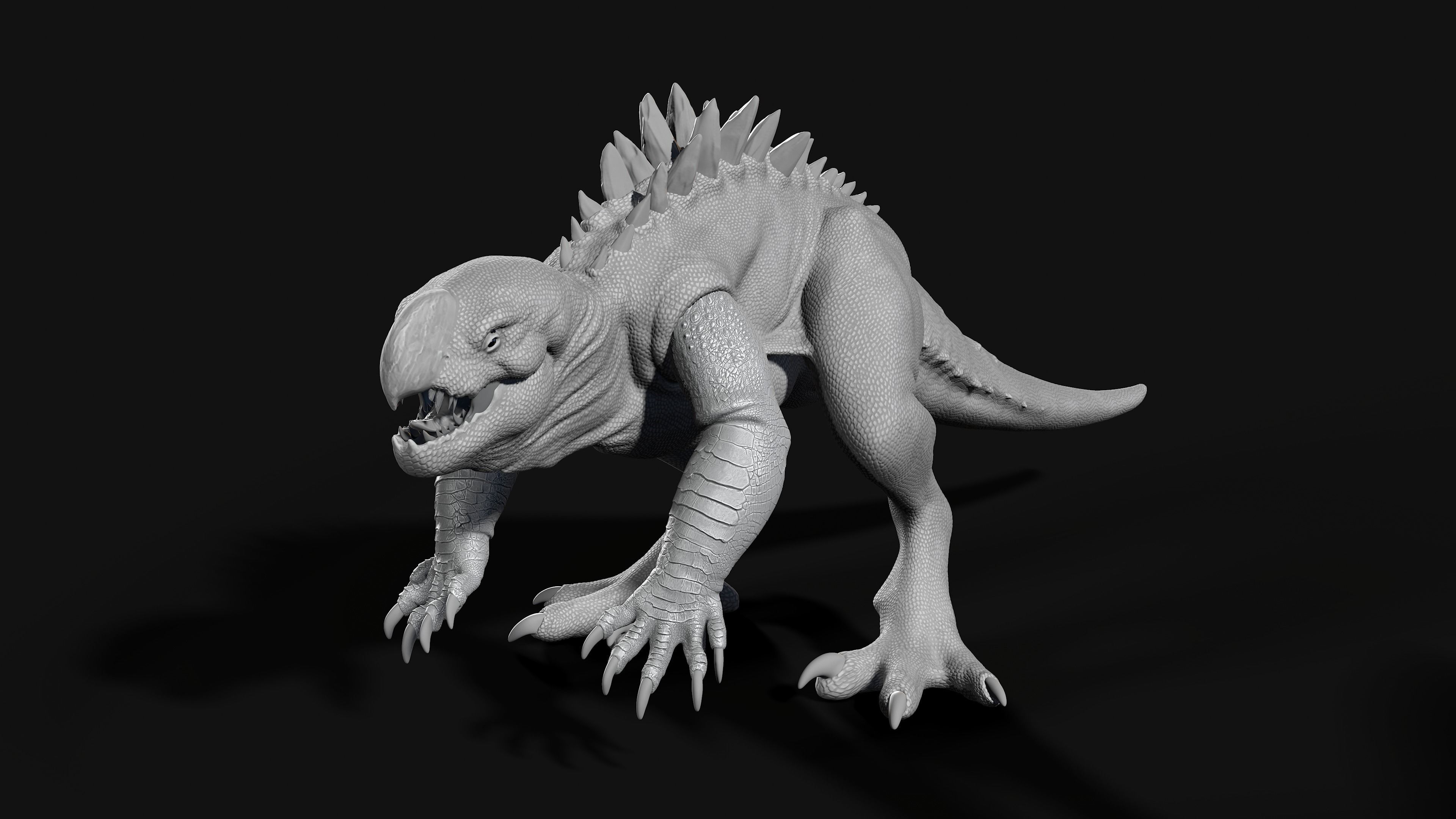 Creature with claws 3D model_1