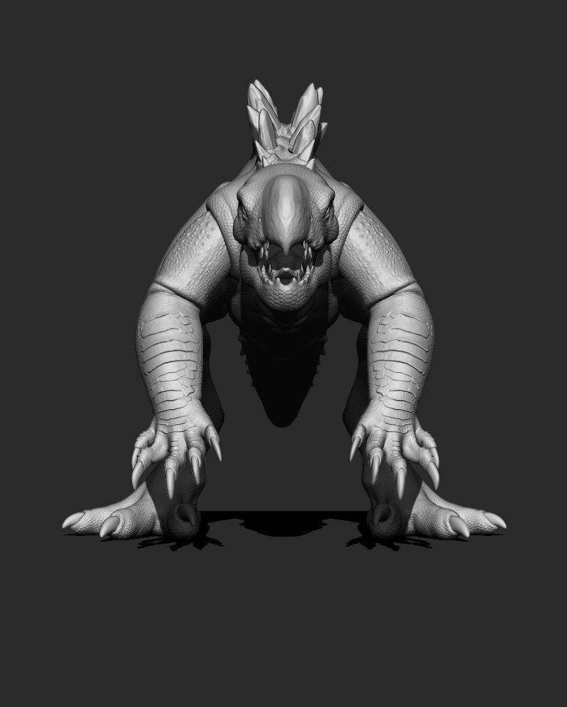 Creature with claws 3D model_4