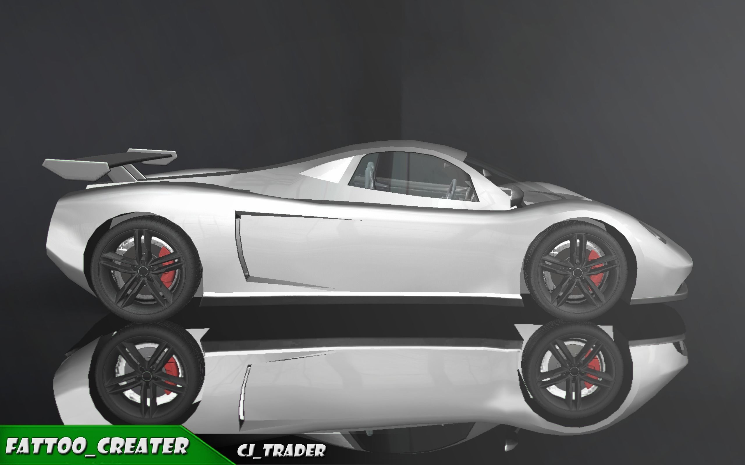 Lowpoly Pagani Zonda Racing Car 3D Model Low-poly 3D model_3