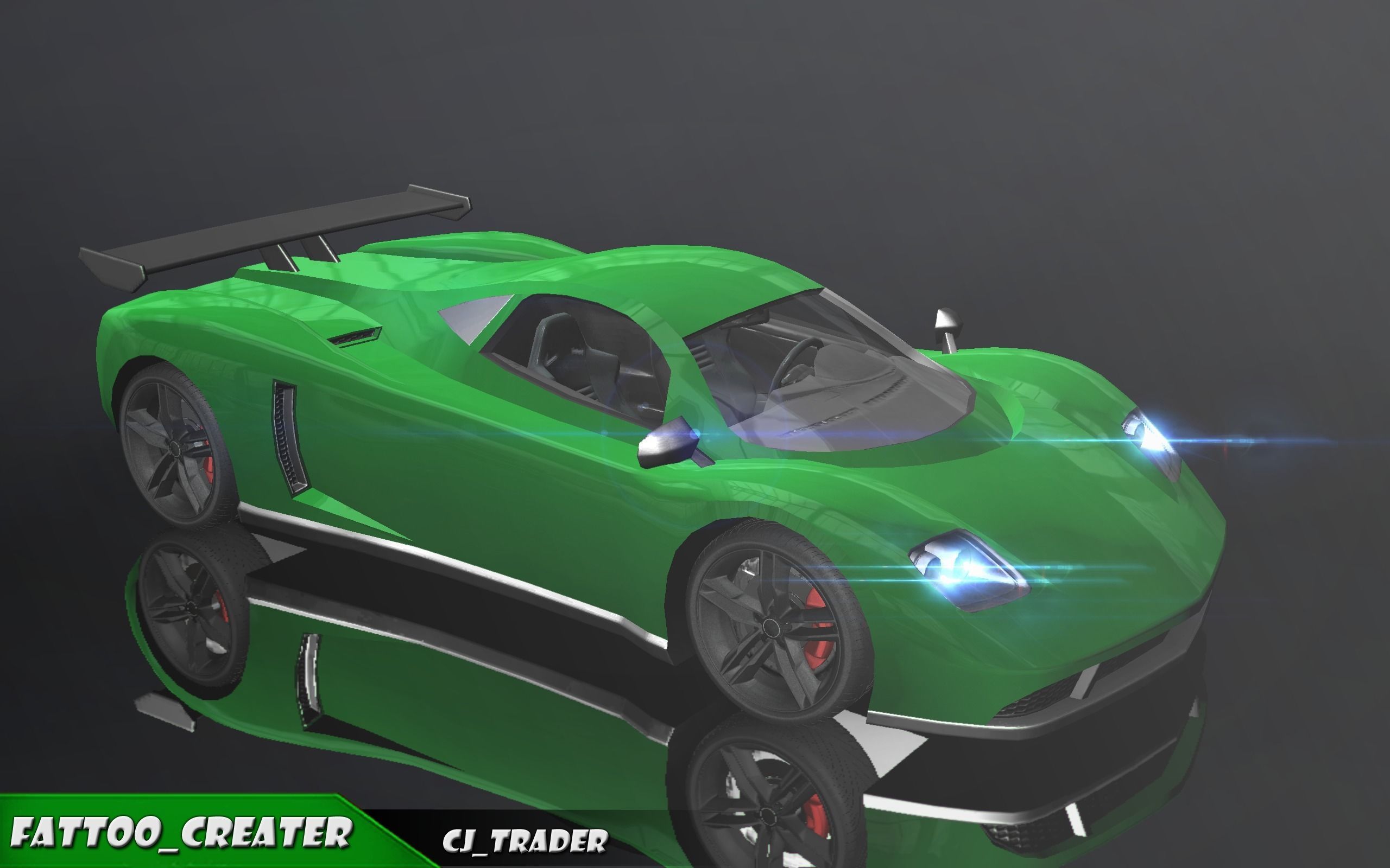 Lowpoly Pagani Zonda Racing Car 3D Model Low-poly 3D model_1