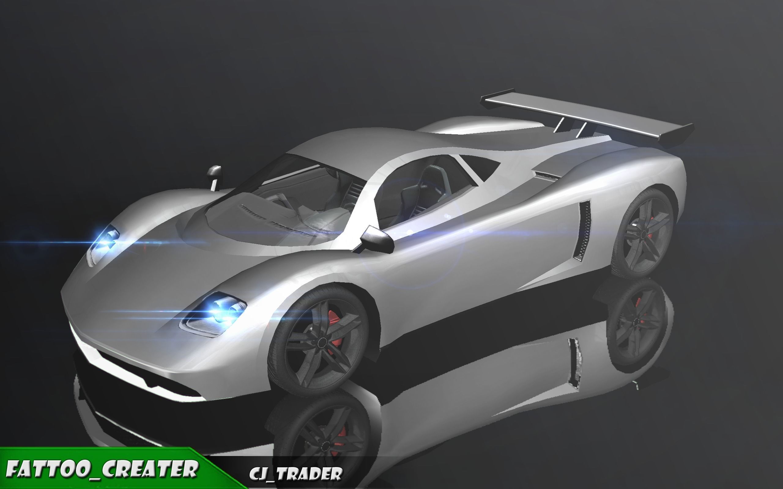 Lowpoly Pagani Zonda Racing Car 3D Model Low-poly 3D model_4