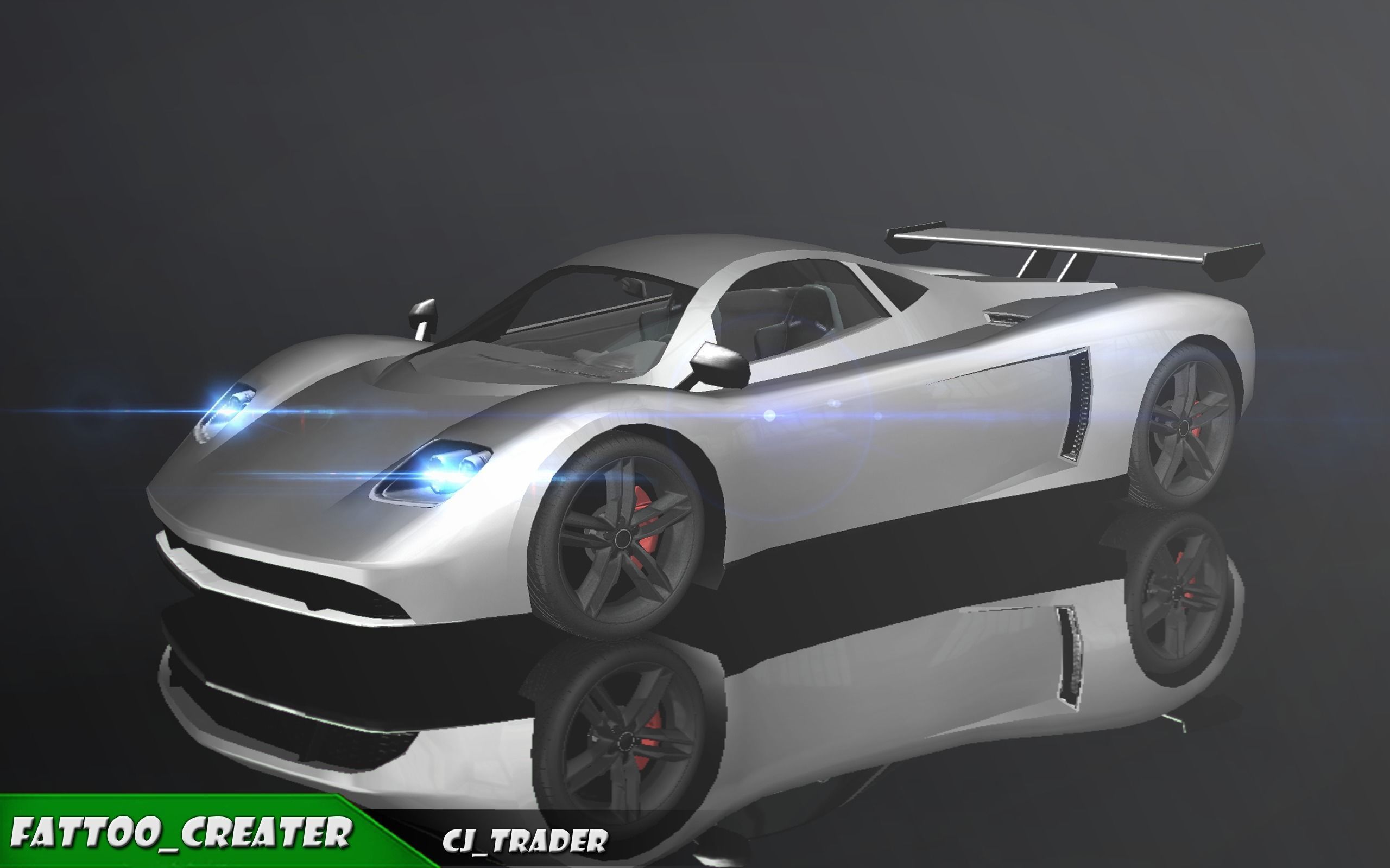 Lowpoly Pagani Zonda Racing Car 3D Model Low-poly 3D model_7