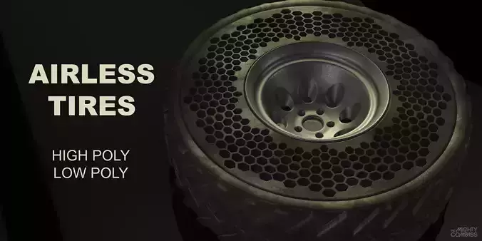 Airless Tire Low-poly 3D model