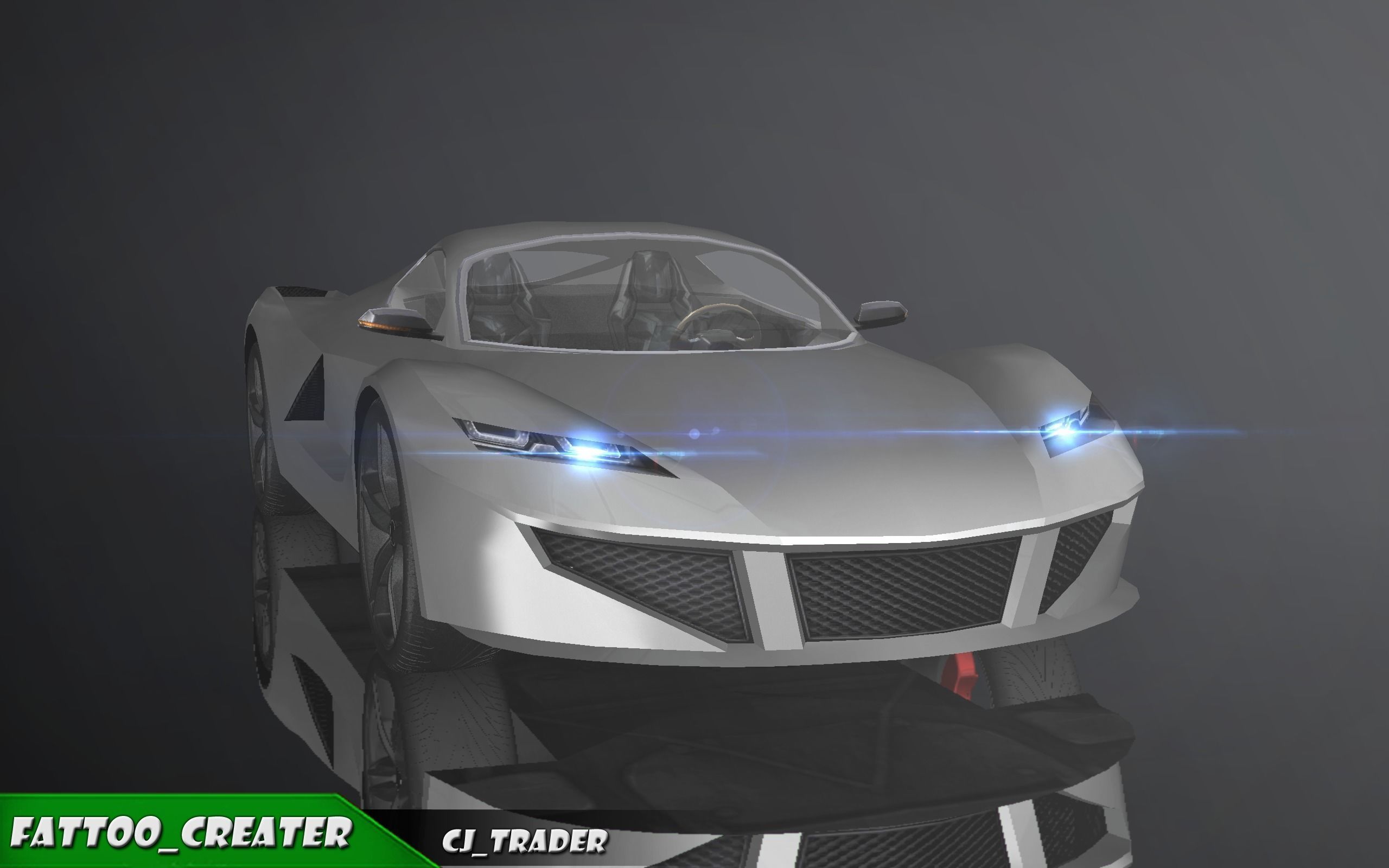 Lowpoly Ferrari Sport Race Car 3D Model Low-poly 3D model_11