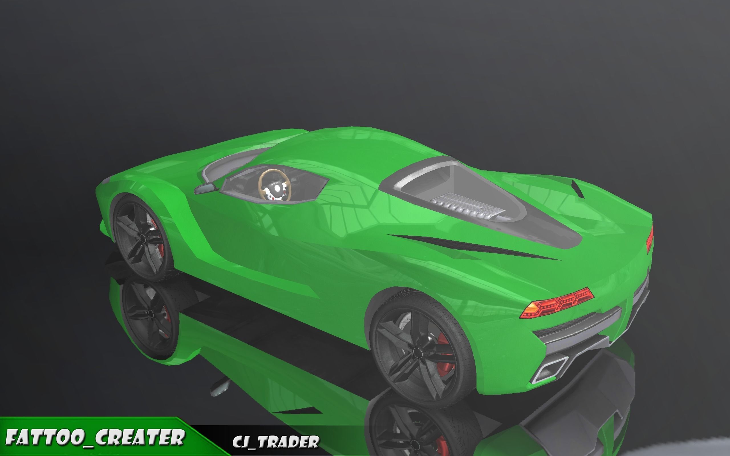 Lowpoly Ferrari Sport Race Car 3D Model Low-poly 3D model_8