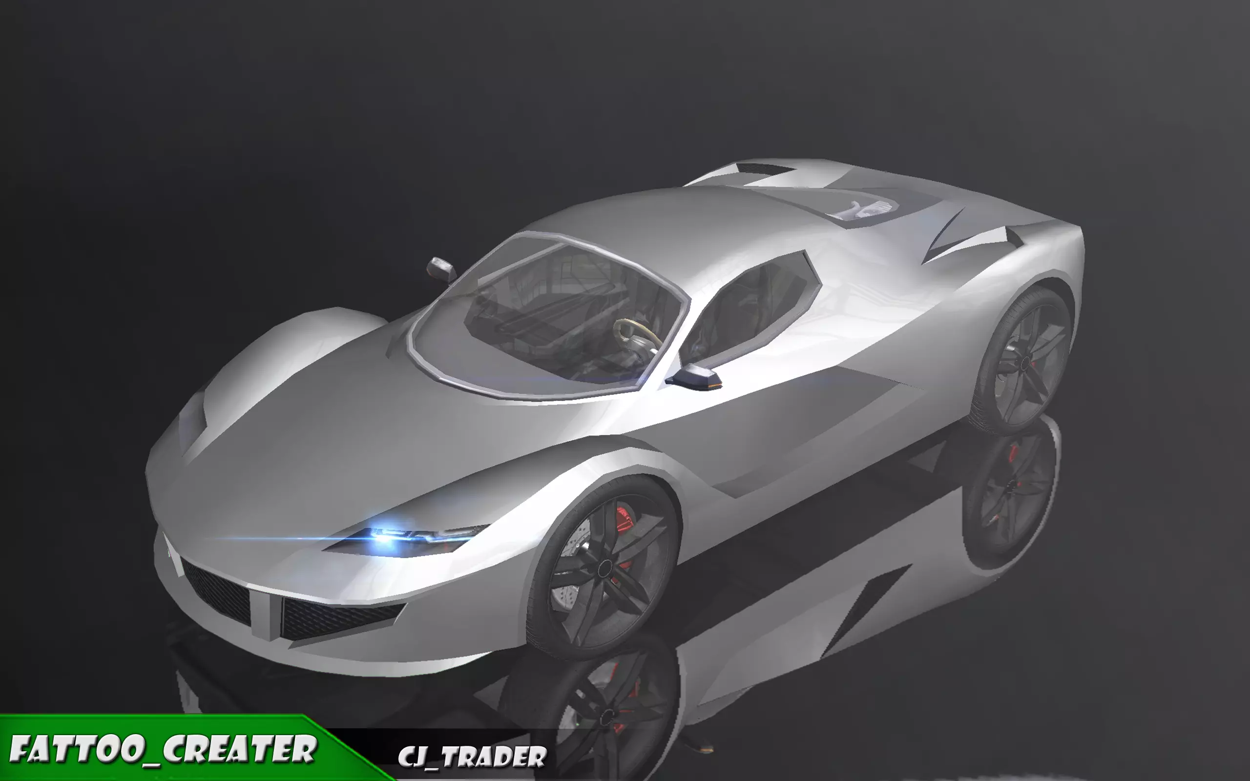 Lowpoly Ferrari Sport Race Car 3D Model Low-poly 3D model_0