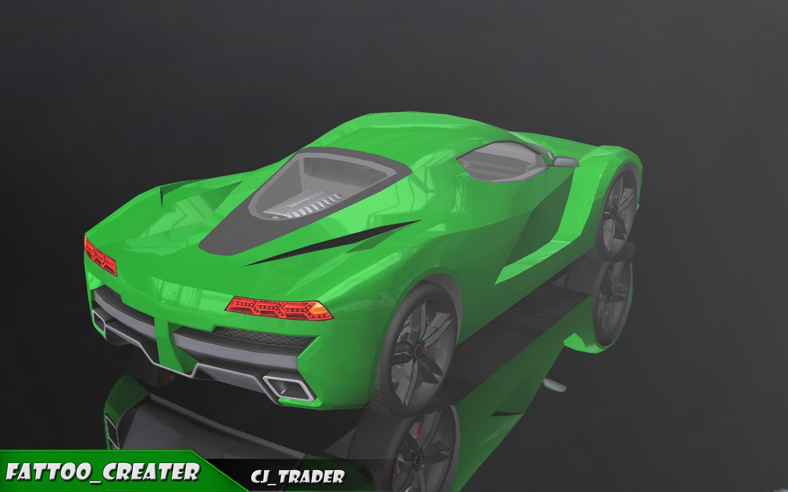 Lowpoly Ferrari Sport Race Car 3D Model Low-poly 3D model_6