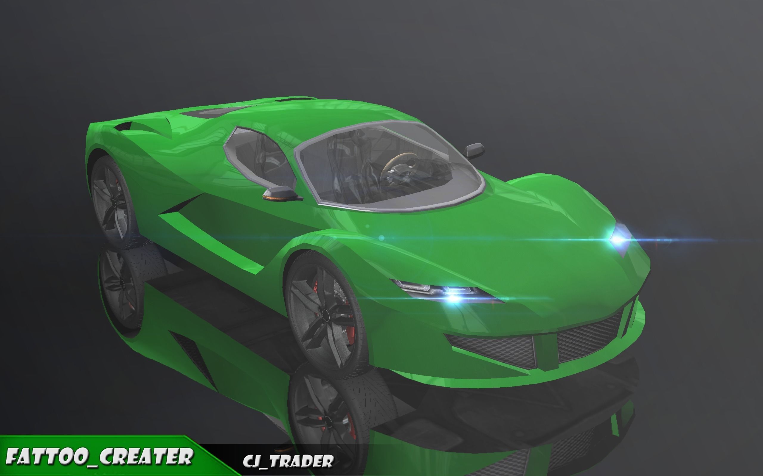 Lowpoly Ferrari Sport Race Car 3D Model Low-poly 3D model_4