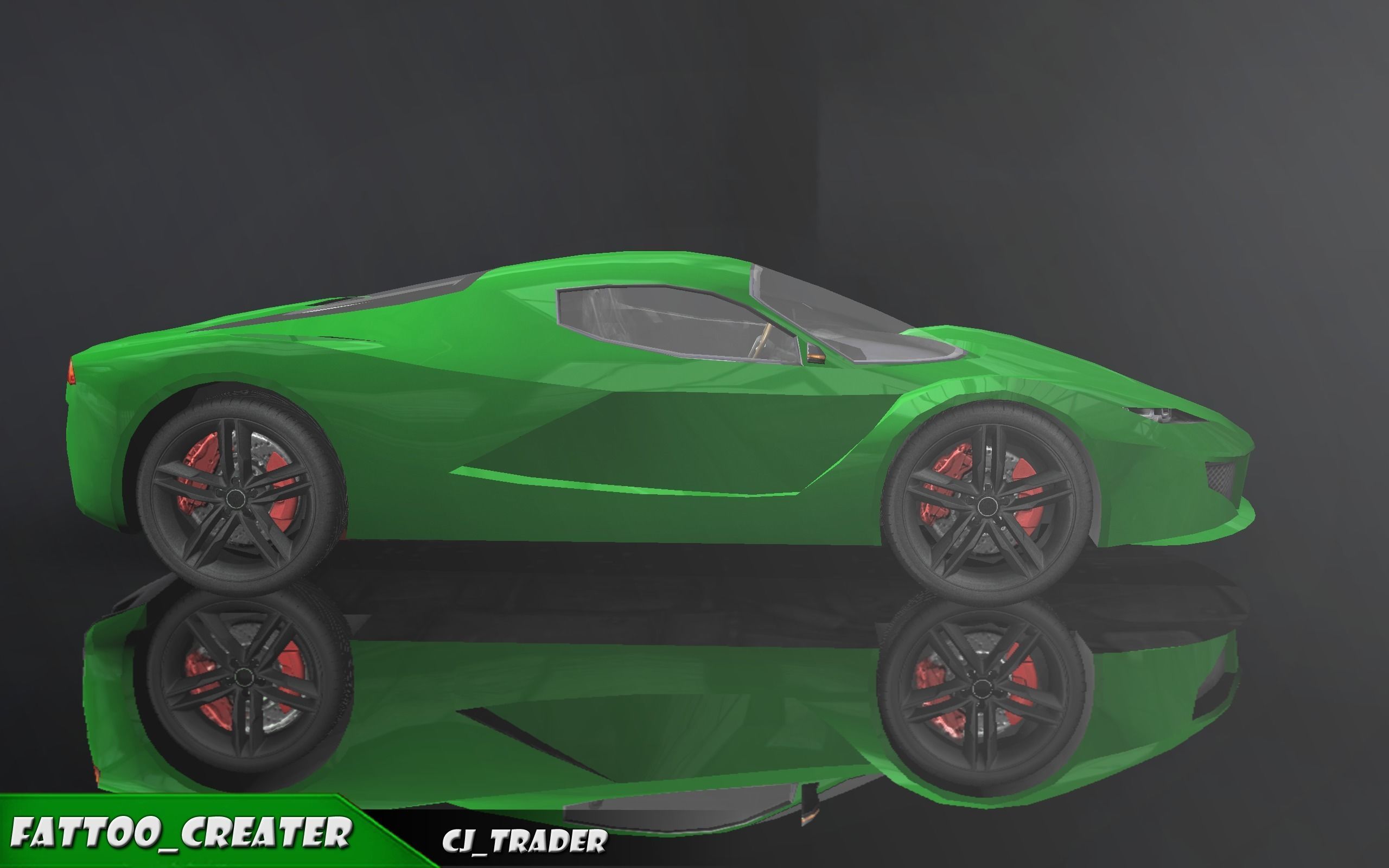 Lowpoly Ferrari Sport Race Car 3D Model Low-poly 3D model_5