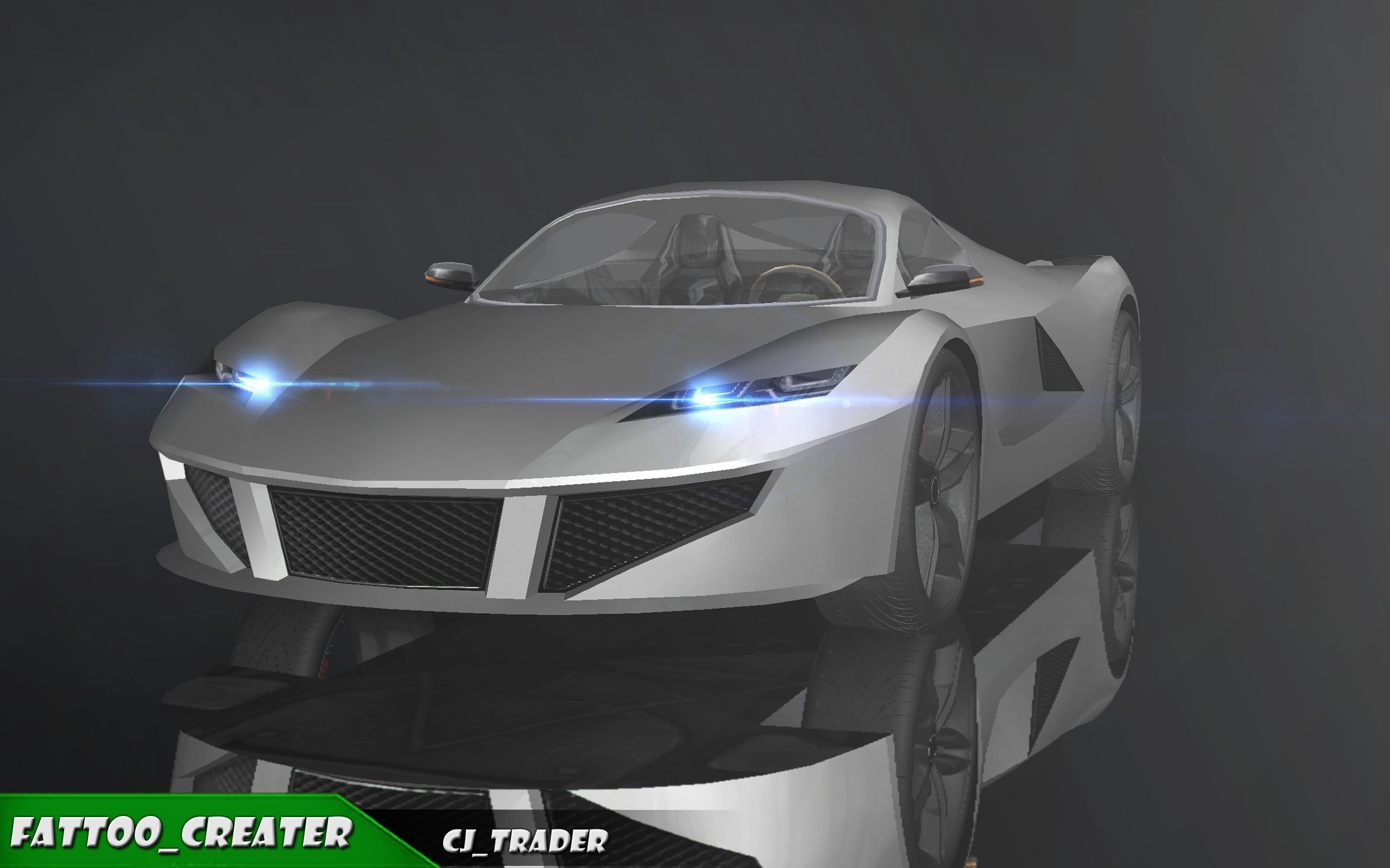 Lowpoly Ferrari Sport Race Car 3D Model Low-poly 3D model_2