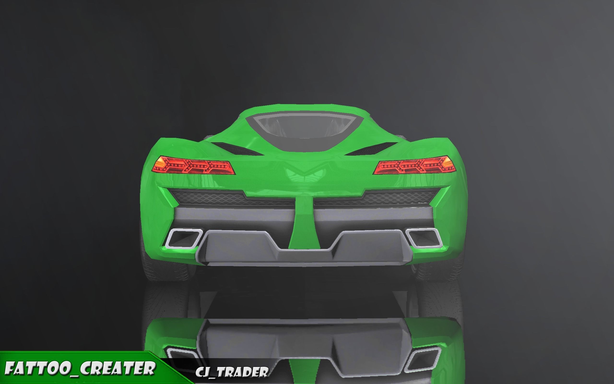 Lowpoly Ferrari Sport Race Car 3D Model Low-poly 3D model_7