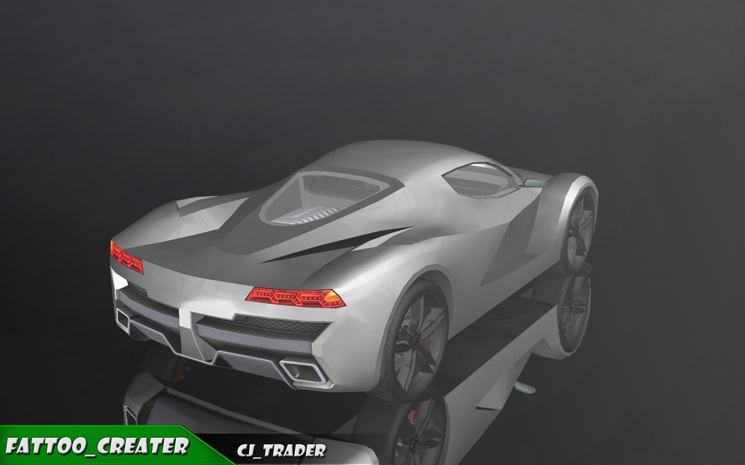 Lowpoly Ferrari Sport Race Car 3D Model Low-poly 3D model_12