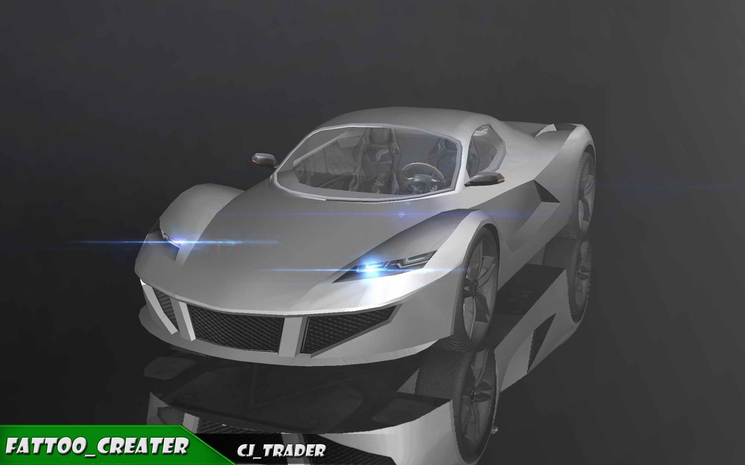 Lowpoly Ferrari Sport Race Car 3D Model Low-poly 3D model_3