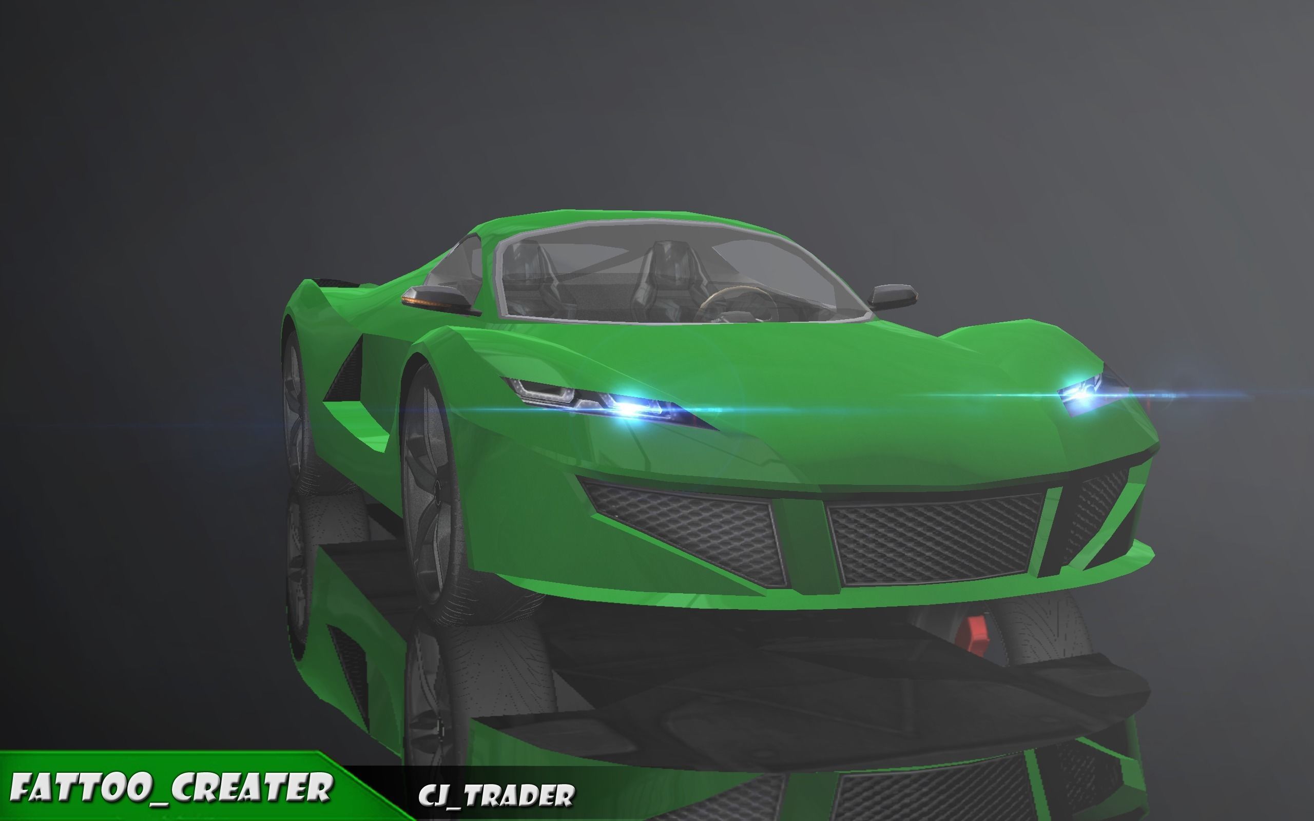 Lowpoly Ferrari Sport Race Car 3D Model Low-poly 3D model_10