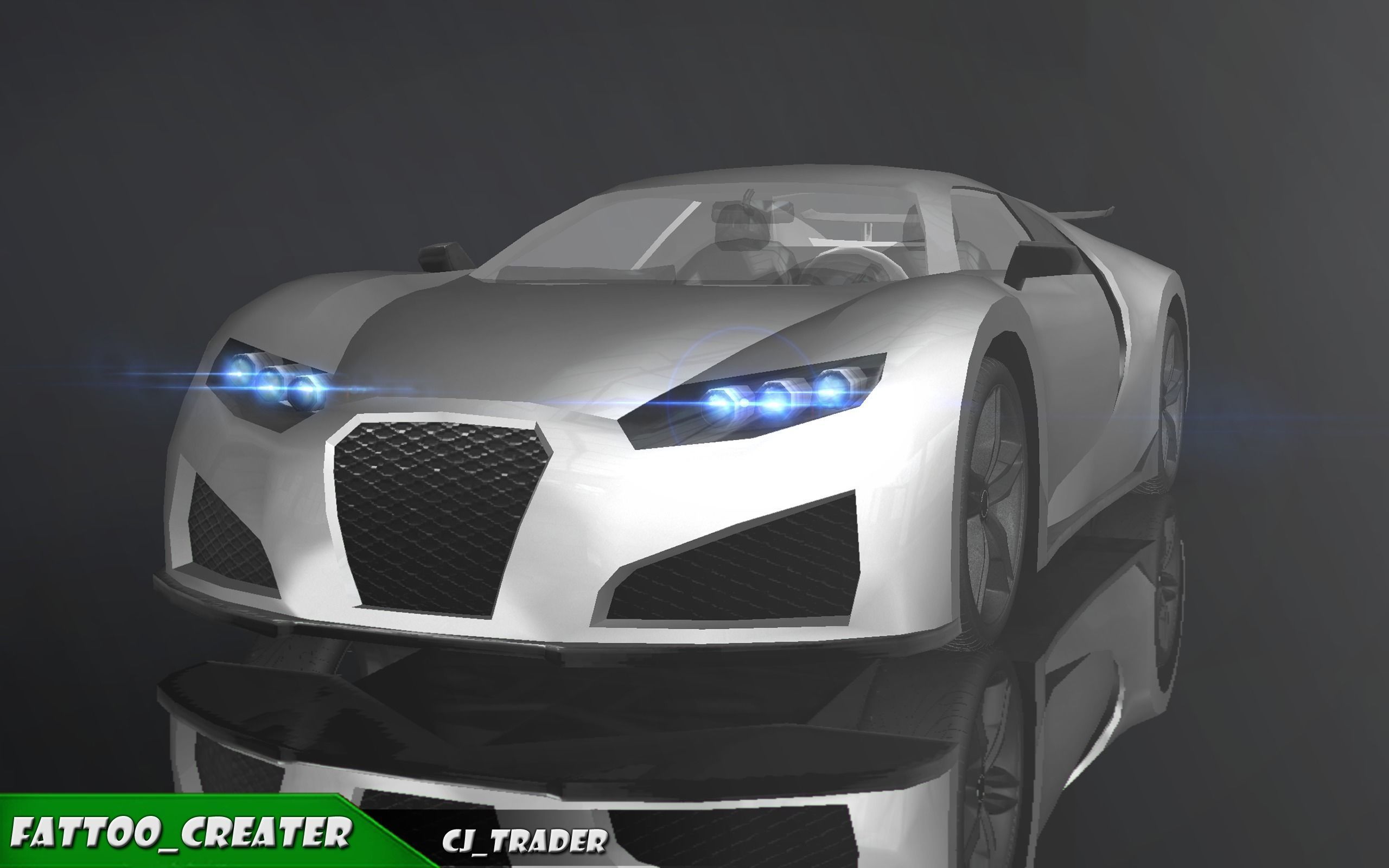 Lowpoly Bugatti Veyron Racing Car 3D Model Low-poly 3D model_4