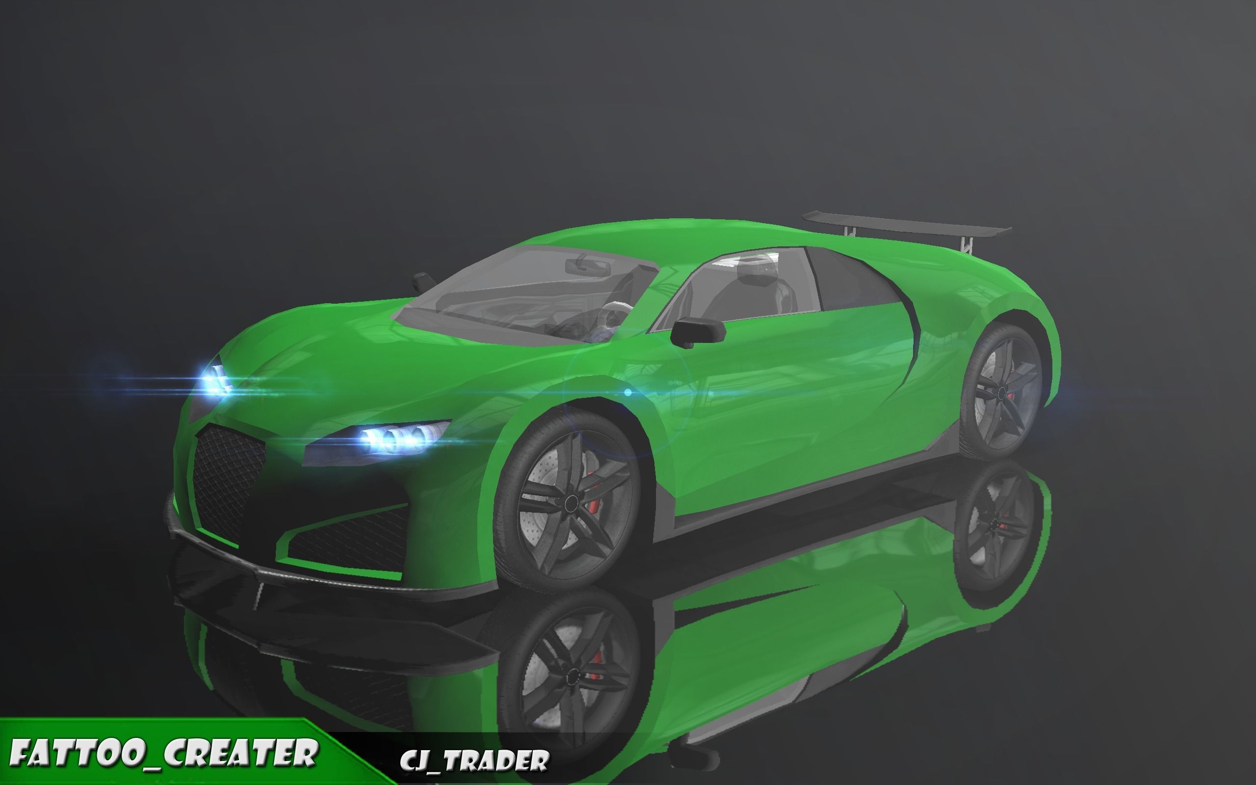 Lowpoly Bugatti Veyron Racing Car 3D Model Low-poly 3D model_7