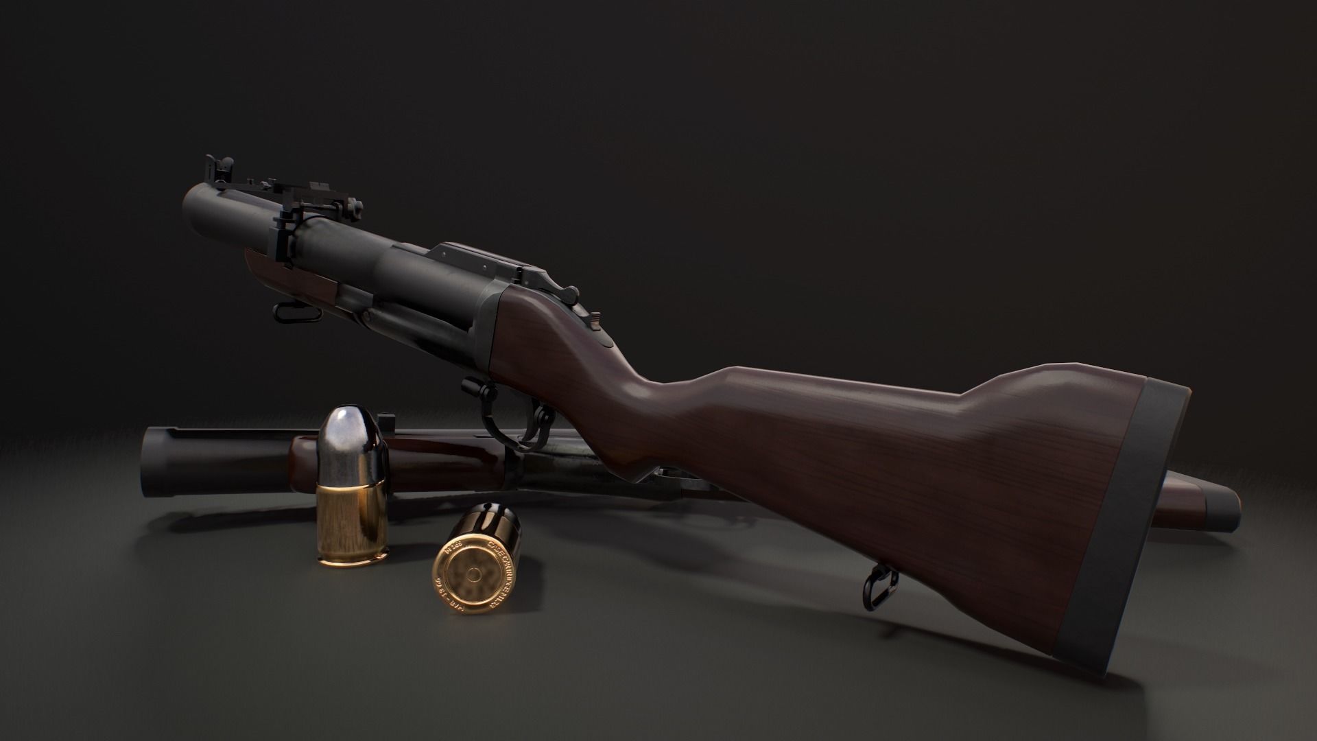 M-79 Grenade launcher Low-poly 3D model_0