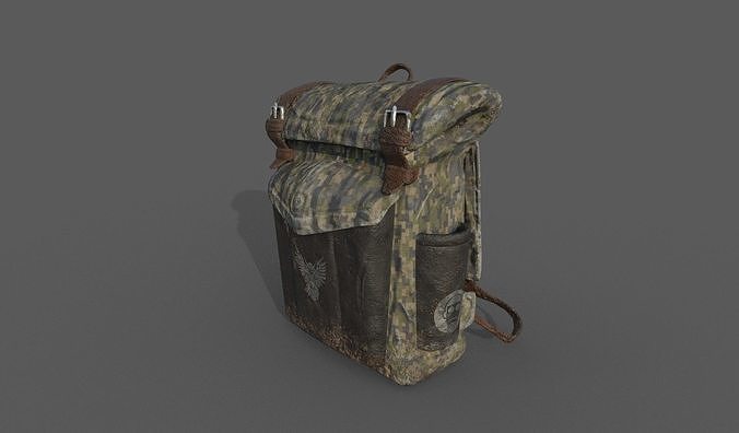 Military backpack Low-poly 3D model