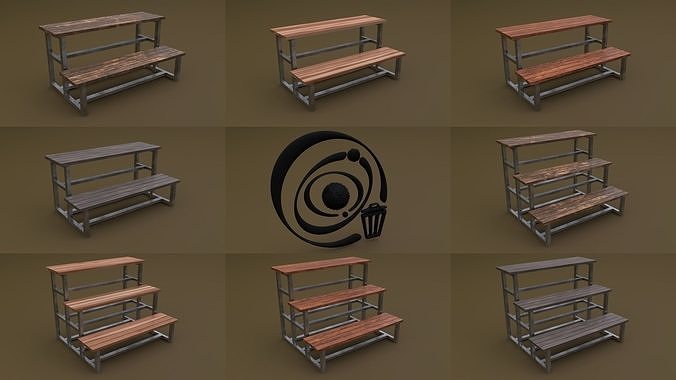 Tribune Set 8 2M4T R Low-poly 3D model