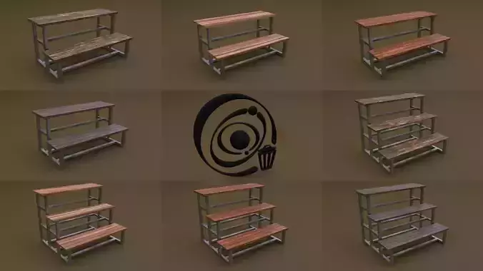 Tribune Set 8 2M4T R Low-poly 3D model