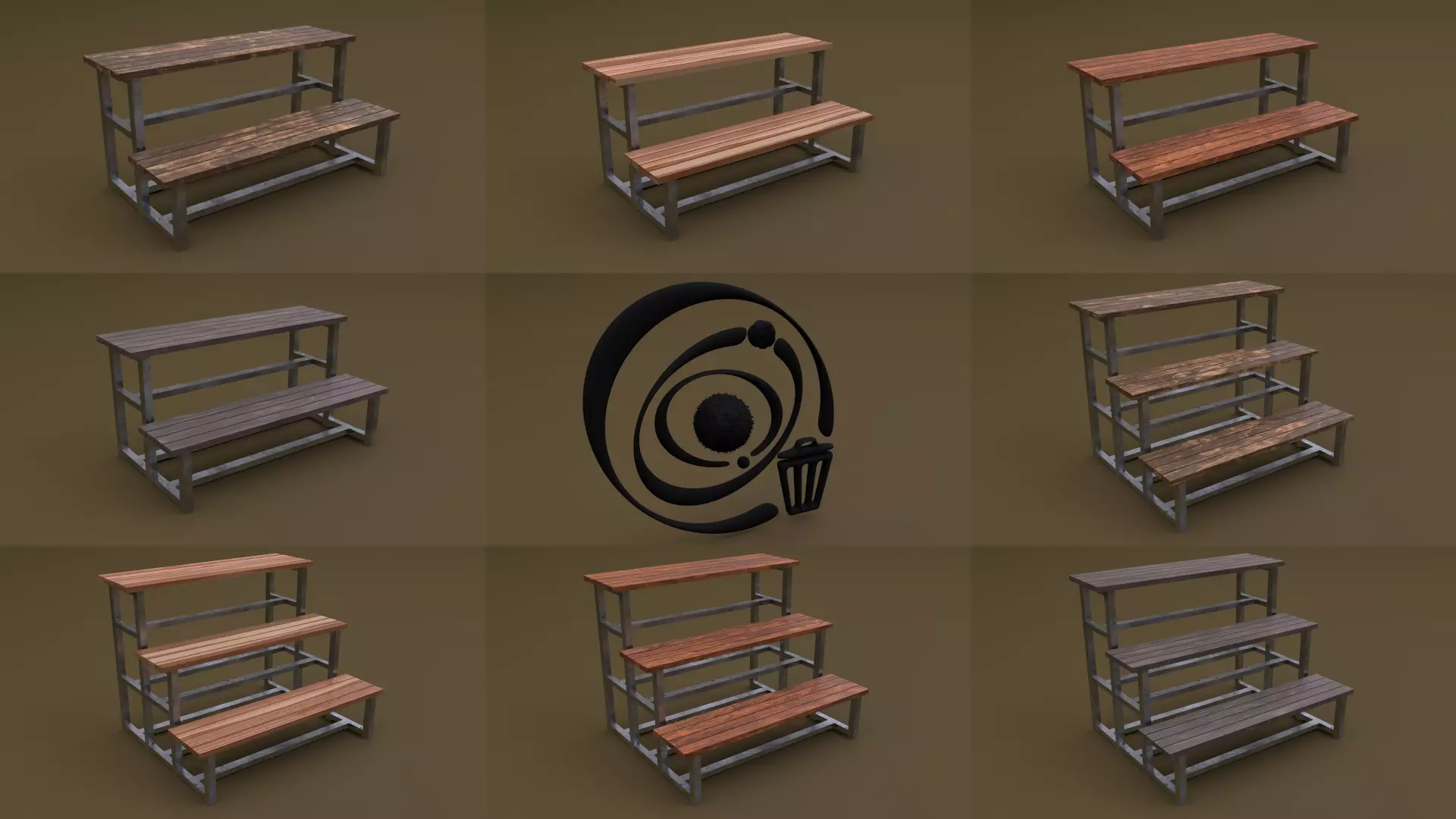 Tribune Set 8 2M4T R Low-poly 3D model_0