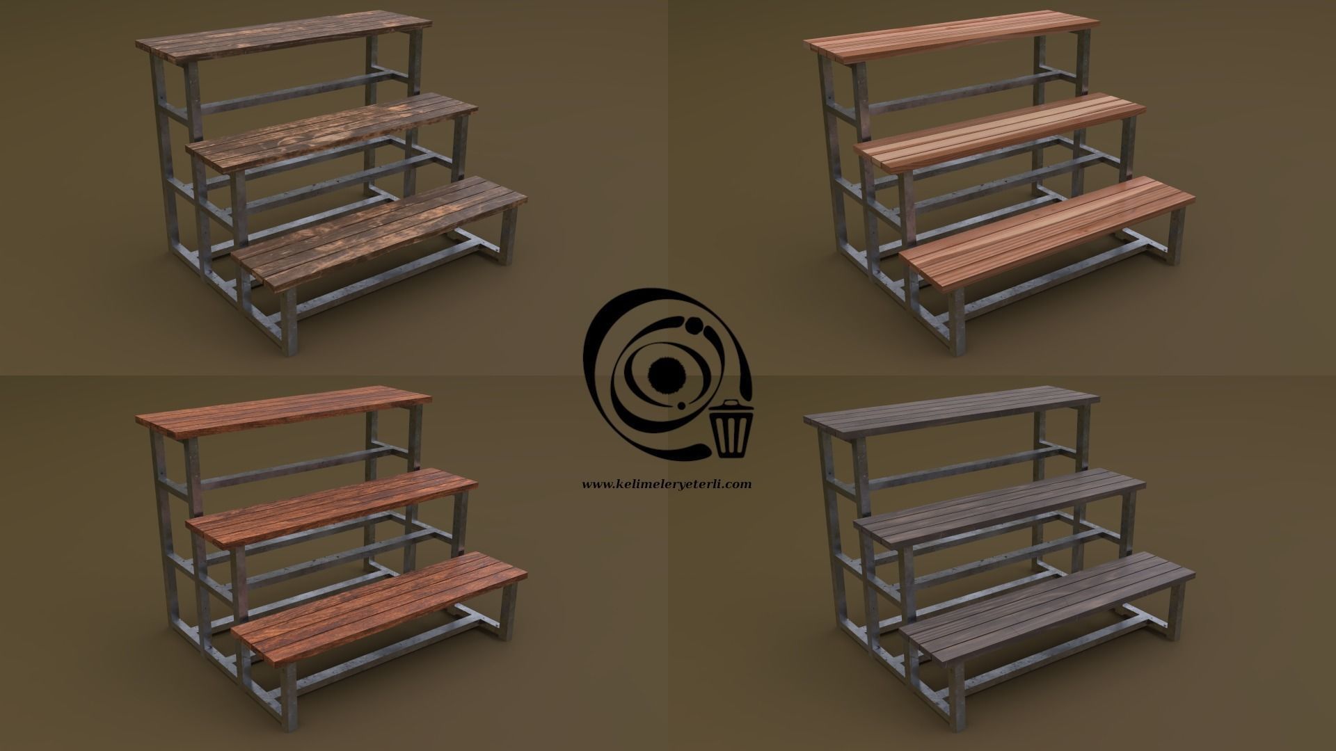 Tribune Set 8 2M4T R Low-poly 3D model_3