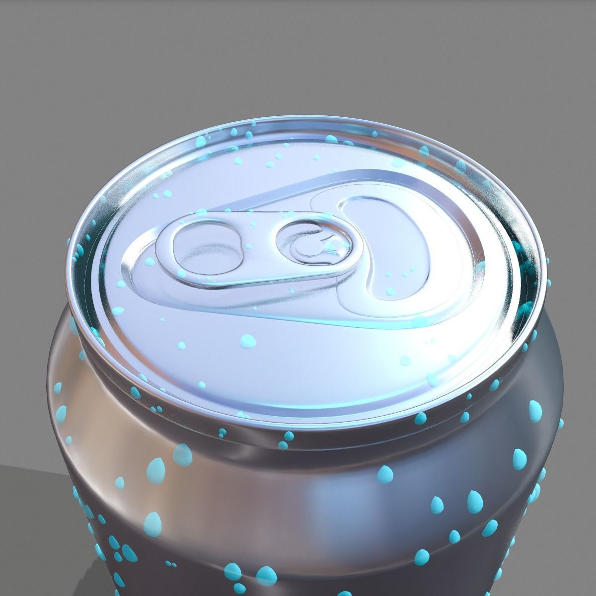 Realistic Drink can with Water Drops 3D model_7