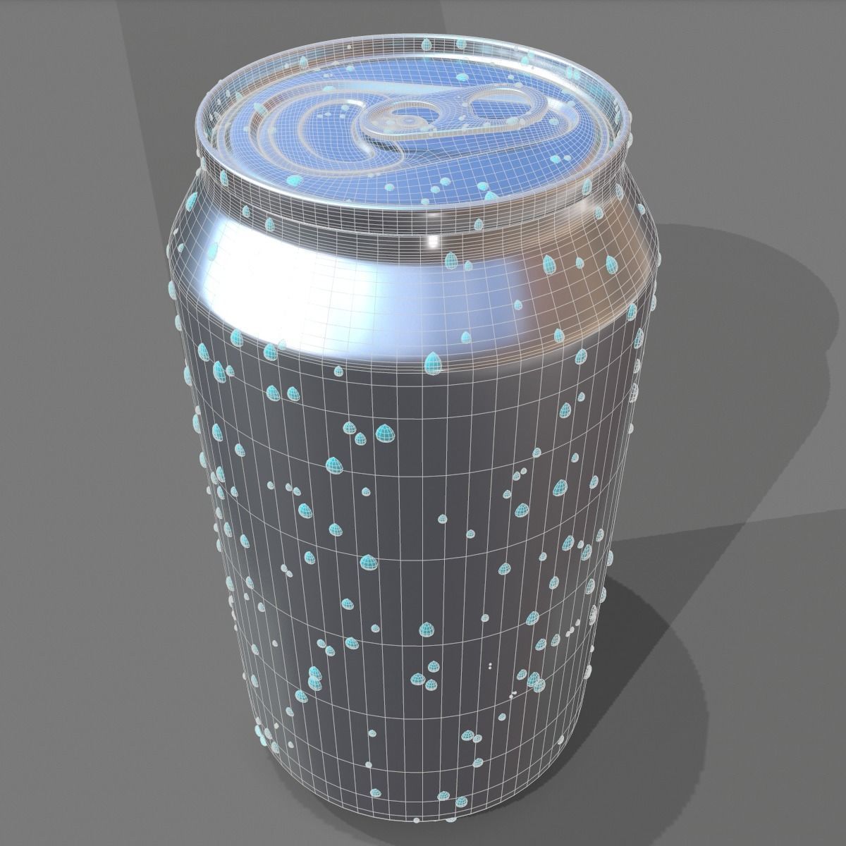 Realistic Drink can with Water Drops 3D model_9