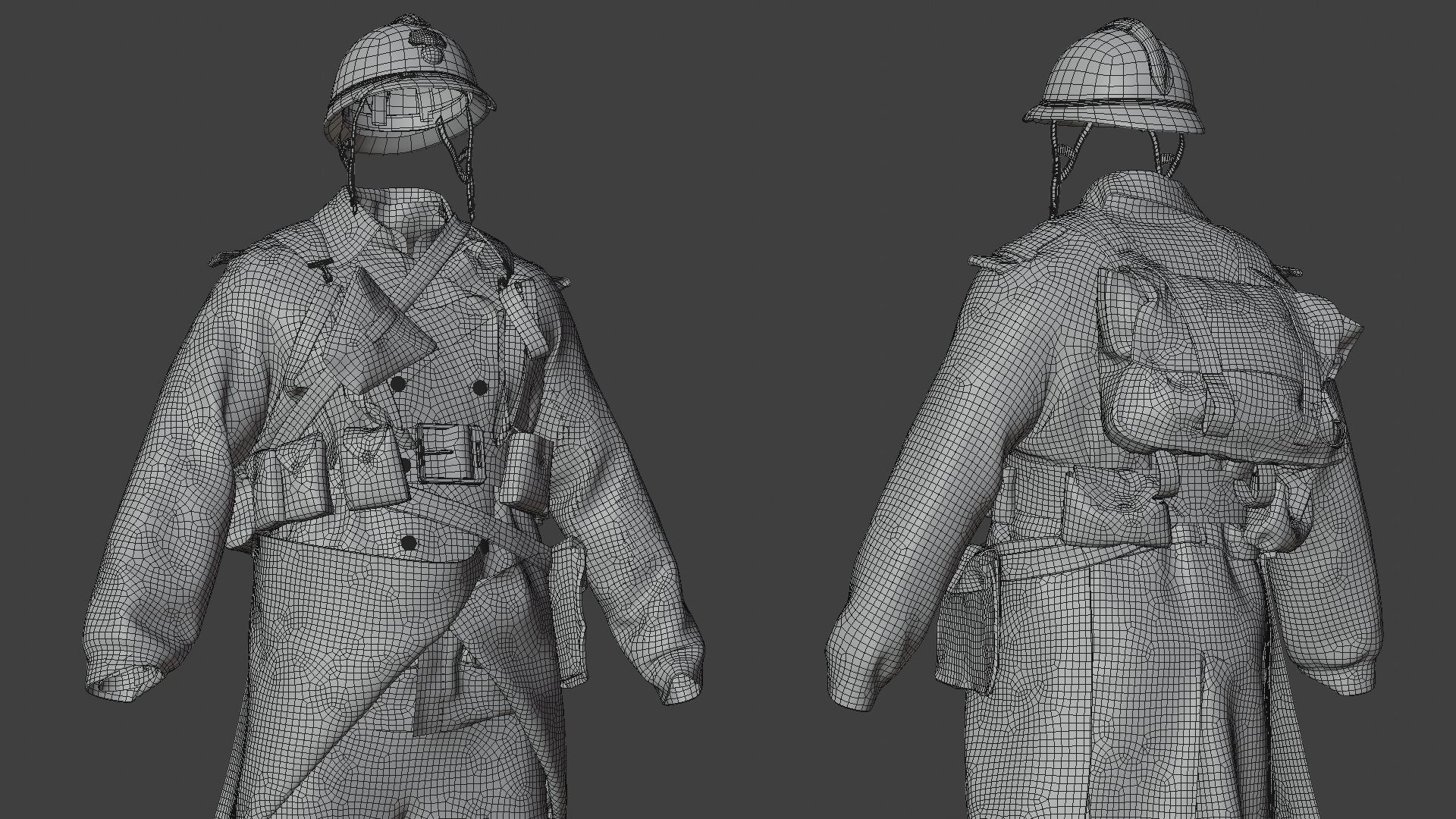SOLDIER WWI France 3D model_28