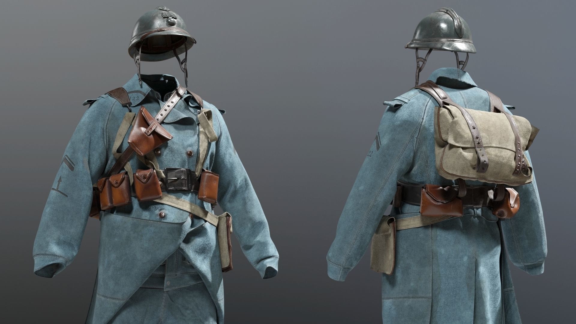 SOLDIER WWI France 3D model_3