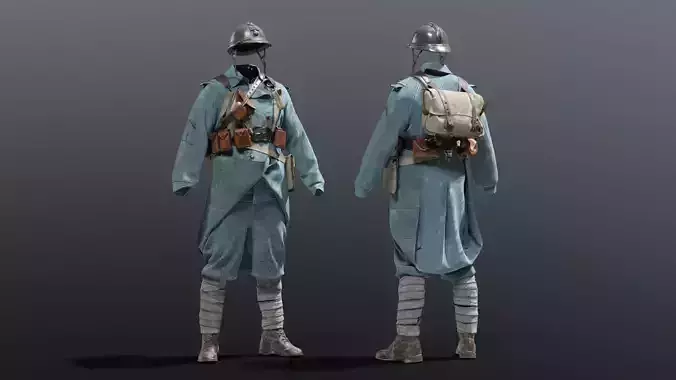 SOLDIER WWI France 3D model