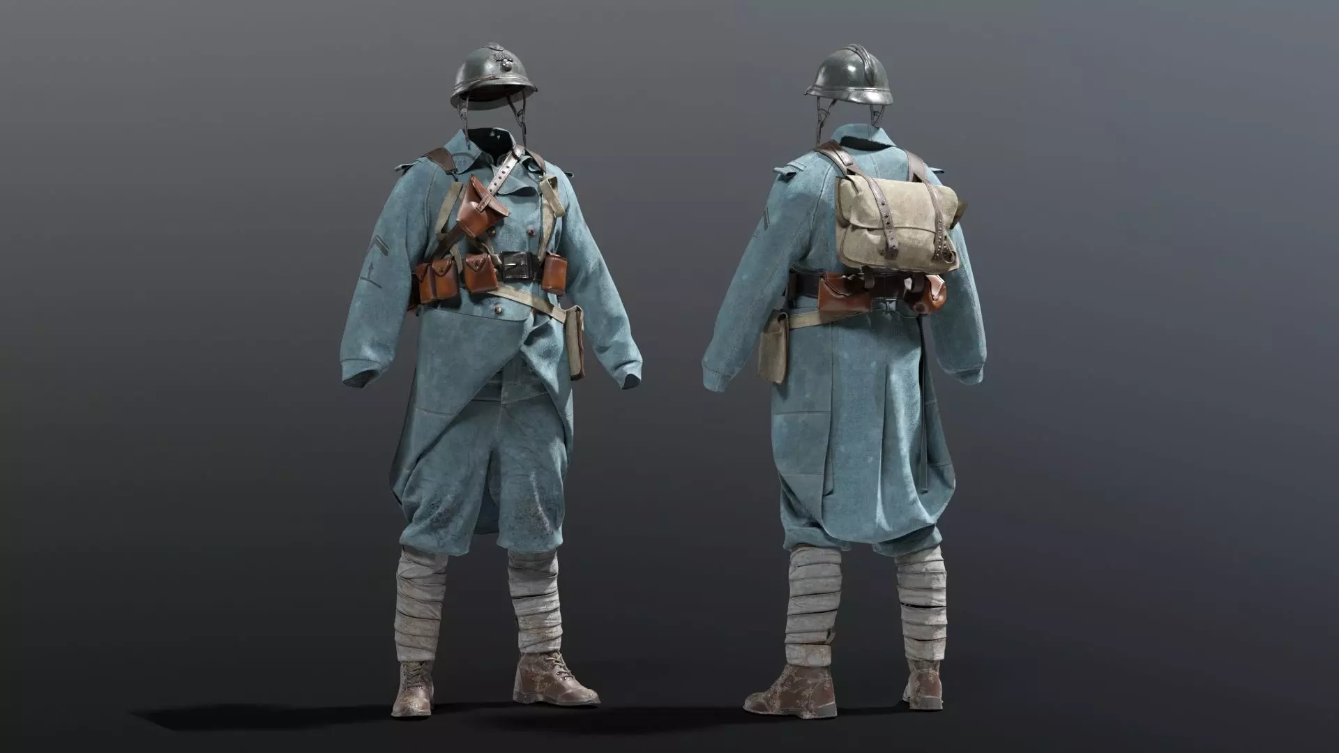 SOLDIER WWI France 3D model_0