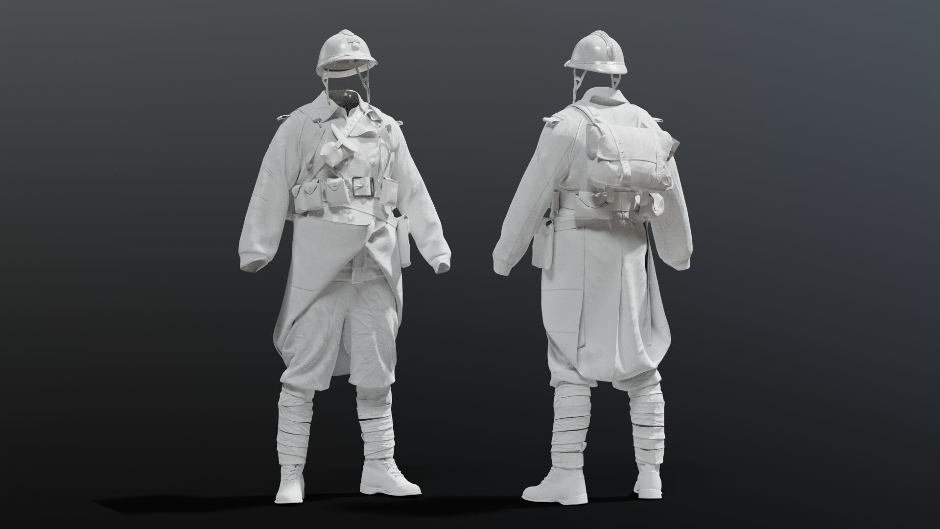 SOLDIER WWI France 3D model_14