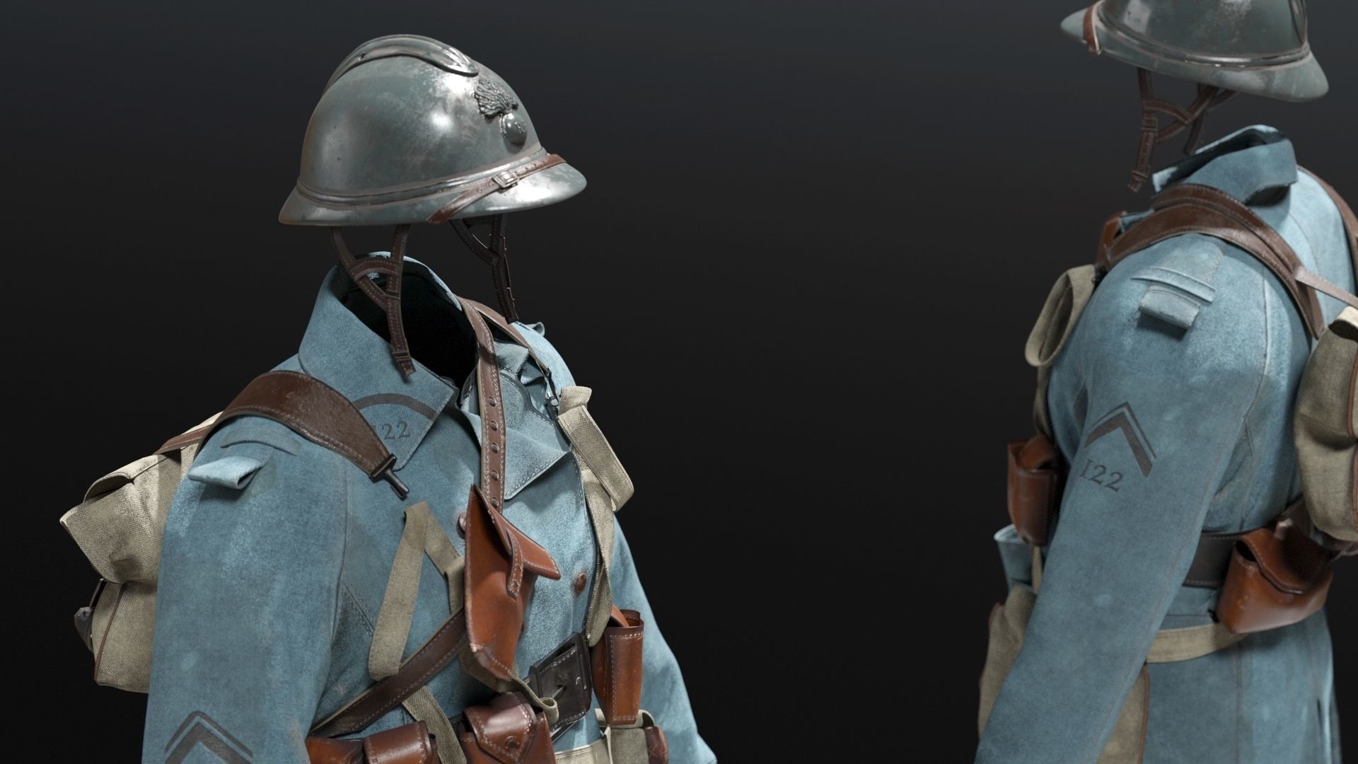 SOLDIER WWI France 3D model_4